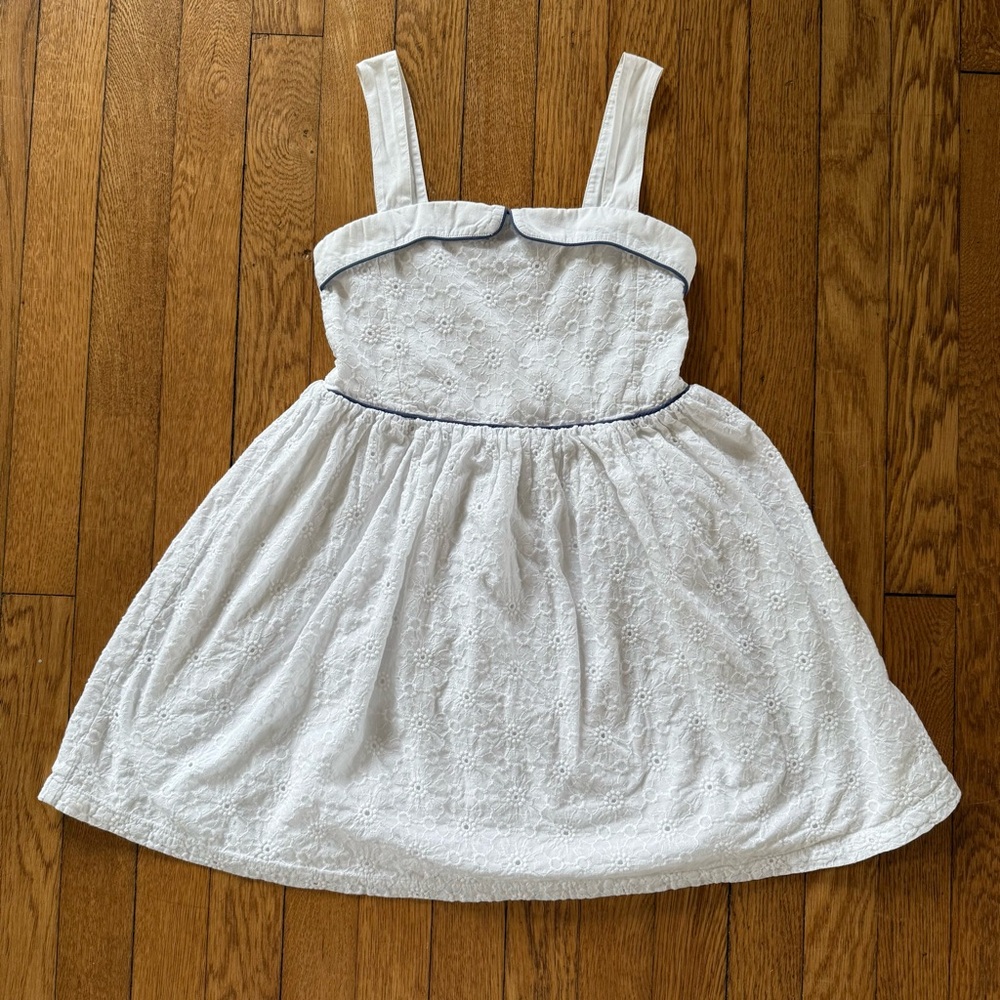 Mini Boden Girls White Eyelet Sundress 6-7Y